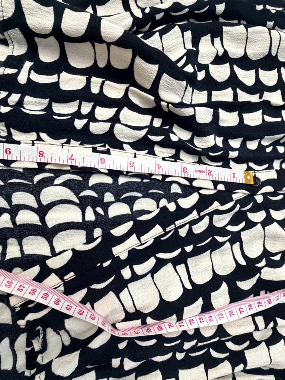 Zara Black and Cream Printed Midi Dress - Picture 9 of 13